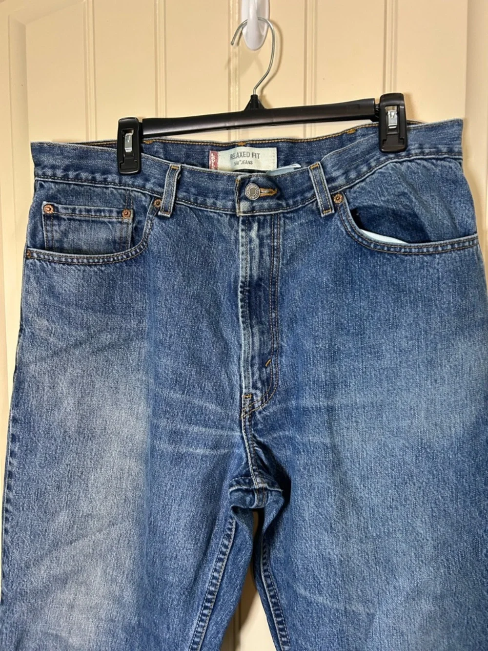 Levi 550 Men Jeans, Ralaxed Fit Straight Leg BlueDenim Light Wash Casual 38x30 - Picture 3 of 15